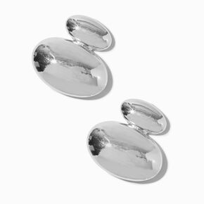Silver-tone Melty Bubbles 1&quot; Drop Earrings,