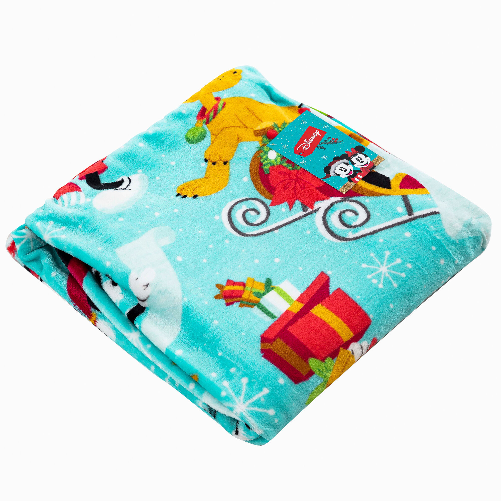 Disney Mickey Mouse Spreading Cheer Blue Silk Touch Throw Blanket,