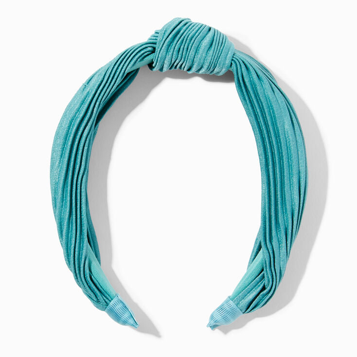 Teal Pleated Knotted Headband,