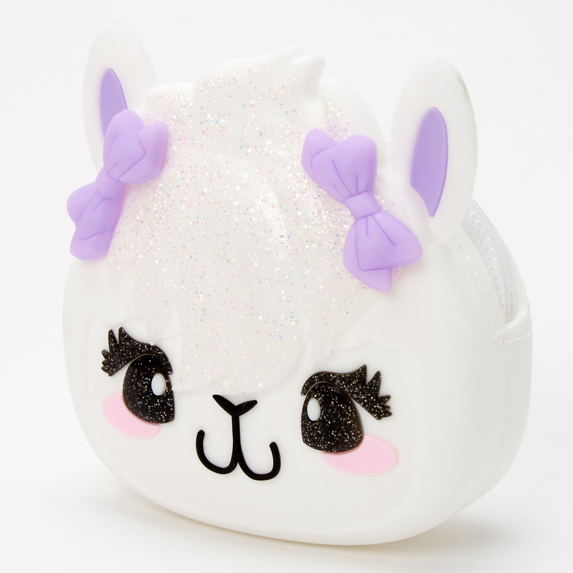 Claire's Porte-monnaie en silicone lama à paillettes - Blanc