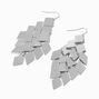 Silver 3&quot; Diamond Chandelier Drop Earrings,