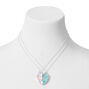 Best Friends Pink &amp; Blue UV Color-Changing Split Heart Pendant Necklaces - 2 Pack,