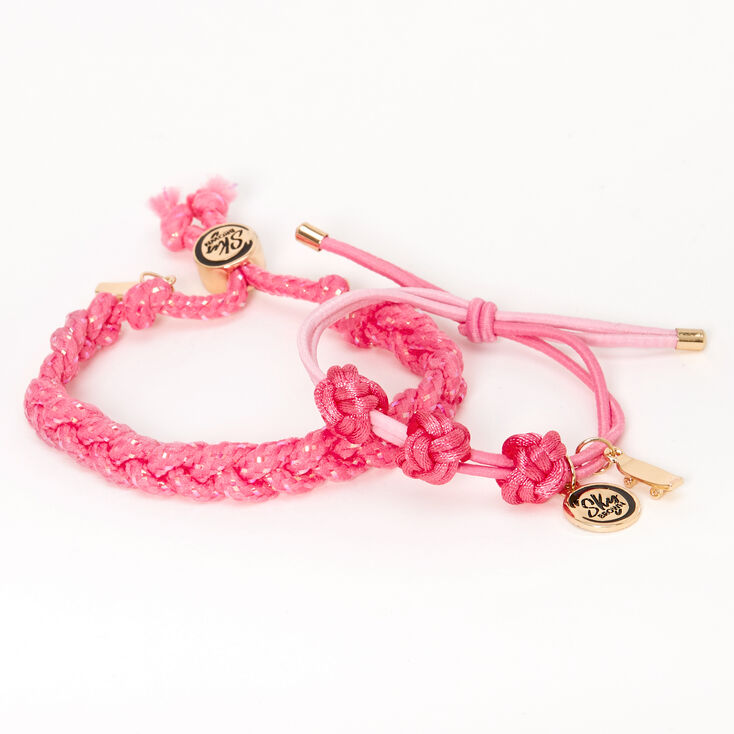 Bracelets tress&eacute;s r&eacute;glables Sky Brown&trade; - Rose, lot de 2,