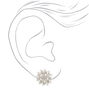 Clous d&#39;oreilles &agrave; clip grappe de perles d&rsquo;imitation et strass couleur argent&eacute;e,