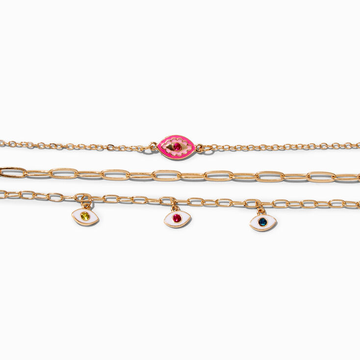 Claire&#39;s Club Evil Eye Charm Bracelets - 3 Pack,