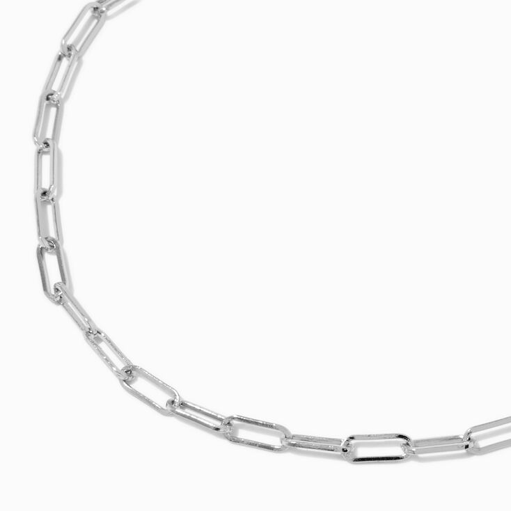 Silver-tone Medium Paperclip Short Chain Necklace,