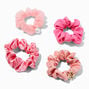 Coral Mixed Hair Scrunchies - 4 Pack,