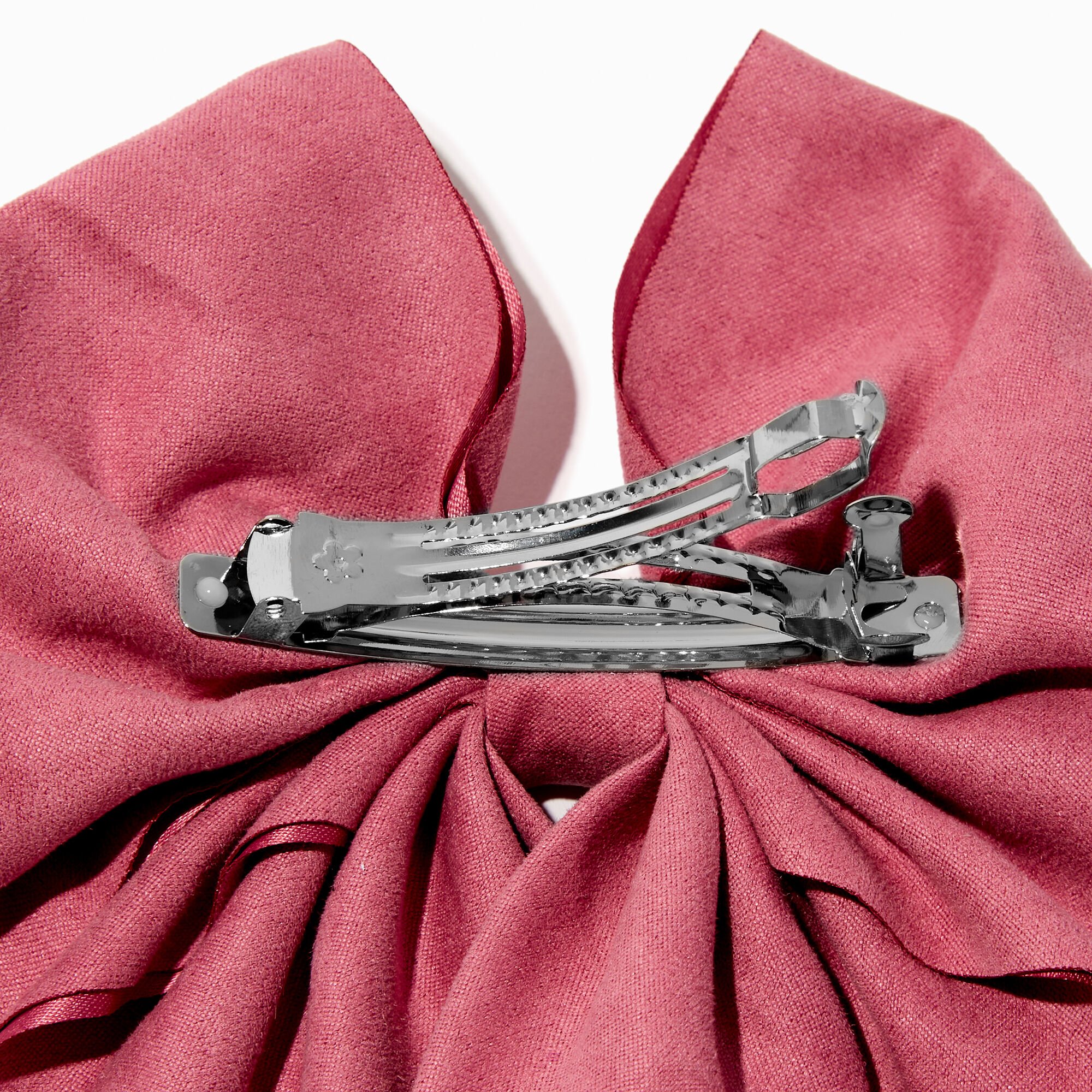 Barrette à nœud daim synthétique orchidée,