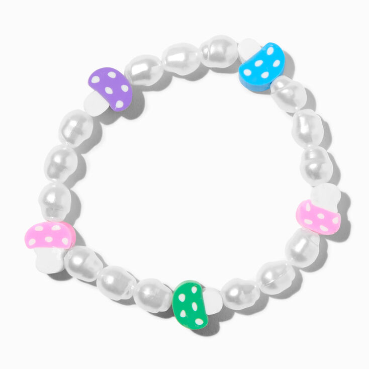 Pastel Mushroom Pearl Stretch Bracelet,