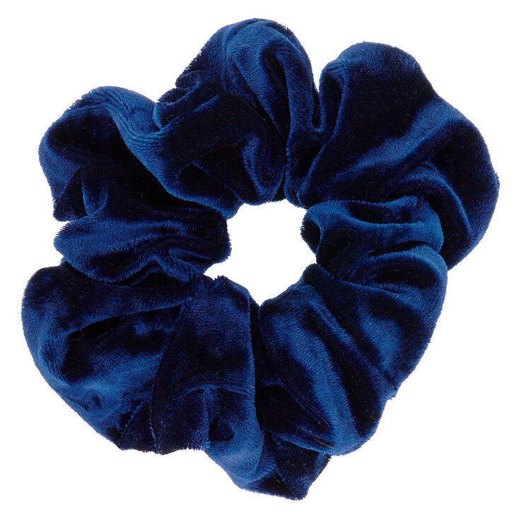 Medium Velvet Hair Scrunchie - Navy,