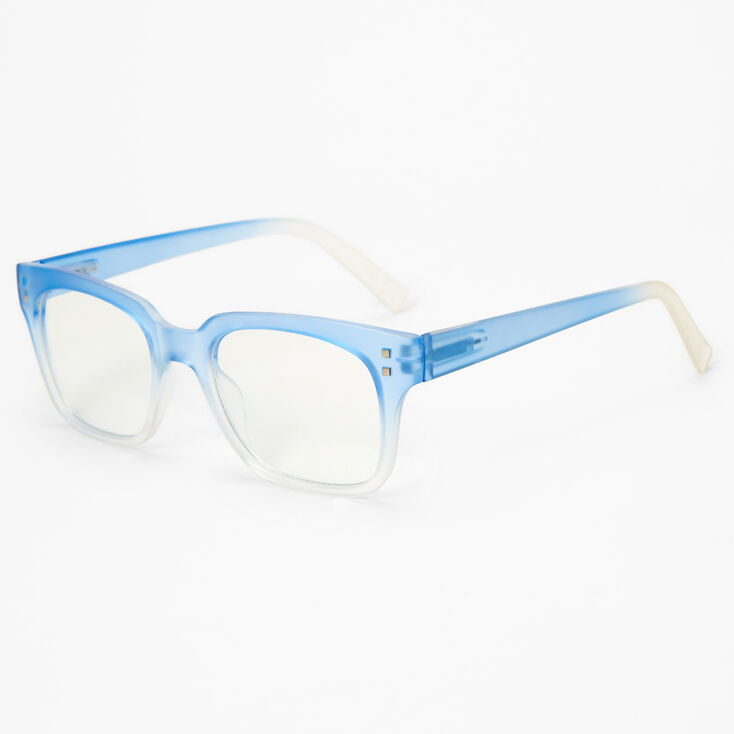 Blue Ombre Solar Blue Light Reducing Retro Clear Lens Frames,