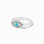 Bague mauvais &oelig;il pav&eacute; couleur argent&eacute;e,