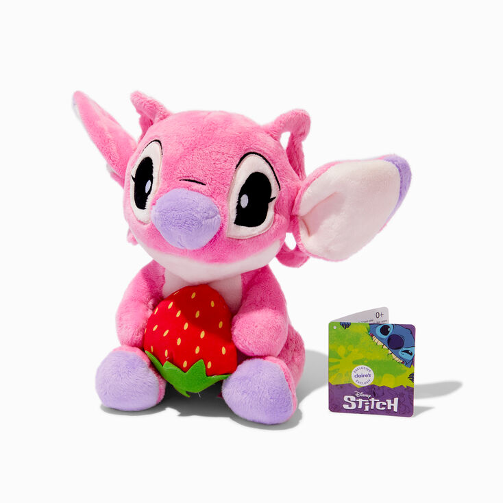 Disney Stitch Claire&#39;s Exclusive 9&quot; Strawberry Angel Soft Toy,