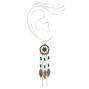 Silver Dreamcatcher Turquoise Beaded 2&quot; Drop Earrings,