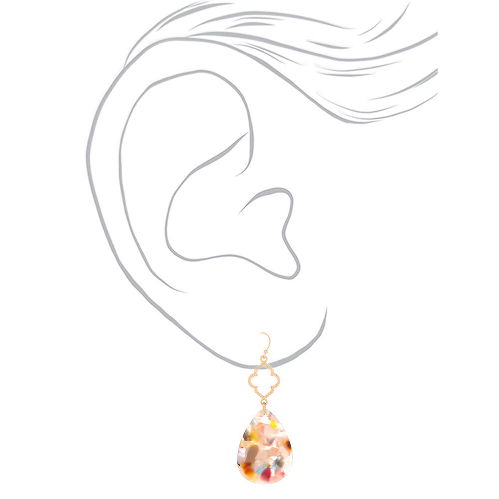 2.5" Resin Painted Mod Drop Earrings,