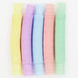 Pailles tubes pastel fidget anti-stress - Lot de 5,