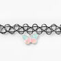 Ras-de-cou effet tatouage papillon pastel phosphorescent,