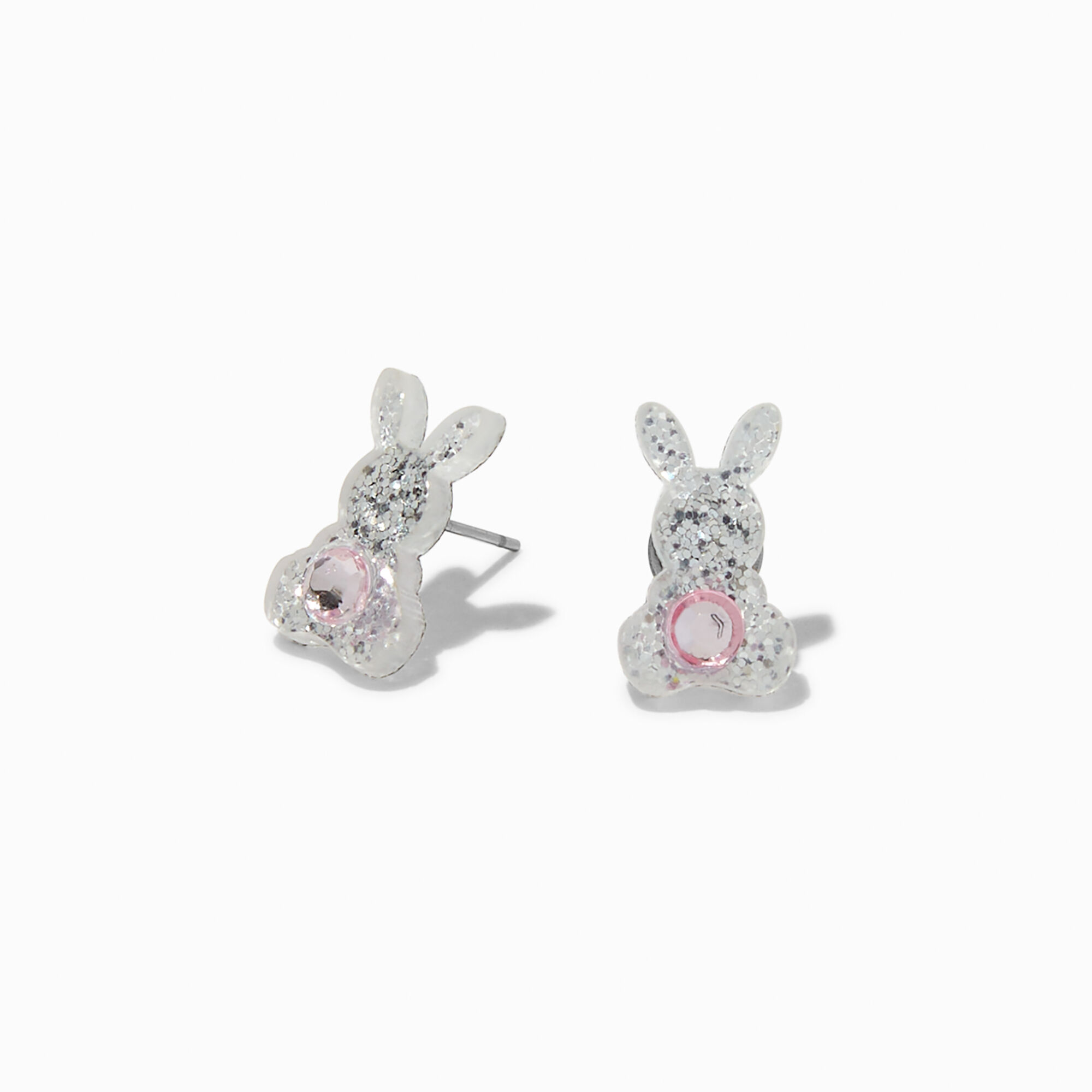 Bling Easter Bunny Stud Earrings,
