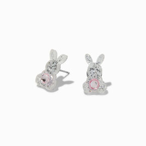 Bling Easter Bunny Stud Earrings,