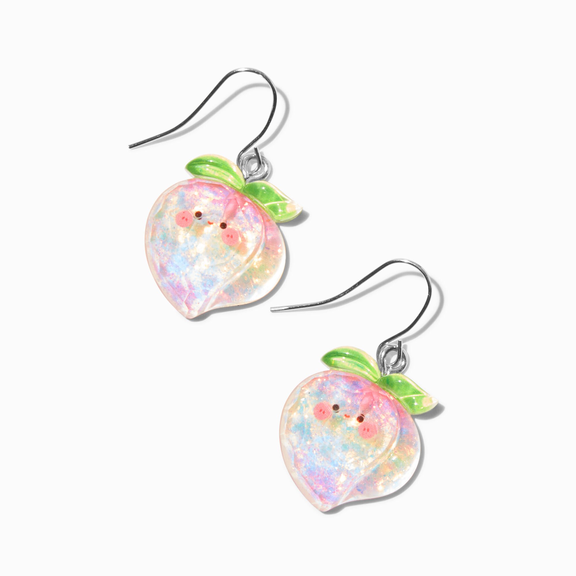 Sparkle Peach Drop Earrings,
