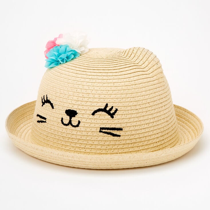 Claire&#39;s Club Cat Straw Hat - Brown,