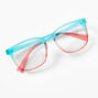 Blue &amp; Pink Ombre Retro Clear Lens Frames,