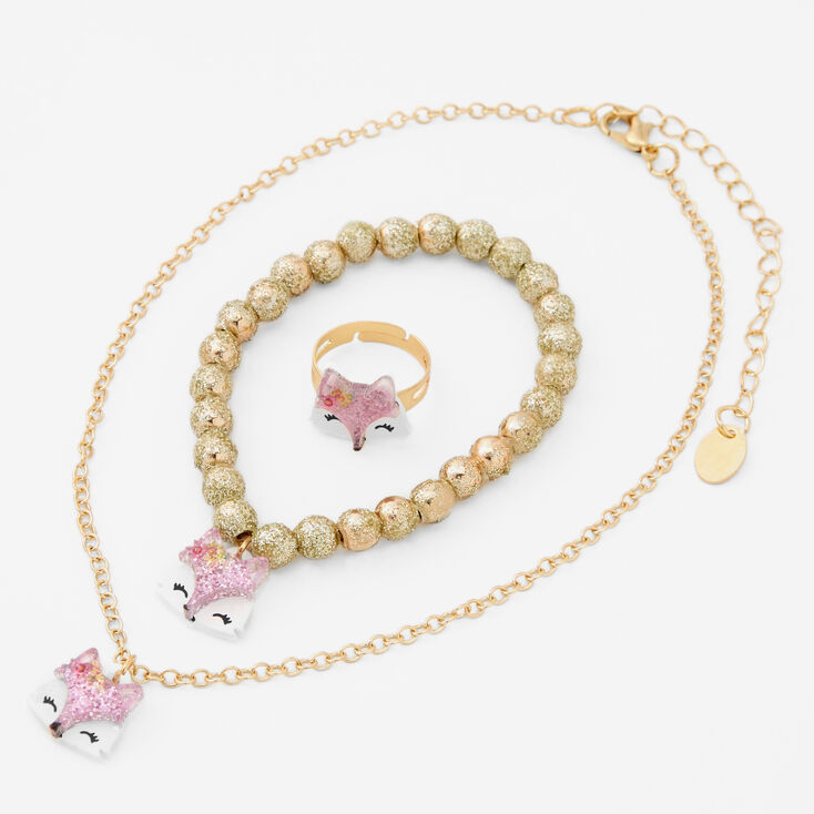 Claire&#39;s Club Pink Fox Jewelry Set - 3 Pack,