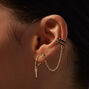 Manchettes d&#39;oreilles superposables reli&eacute;es &agrave; des strass noirs couleur dor&eacute;e - Lot de 6,