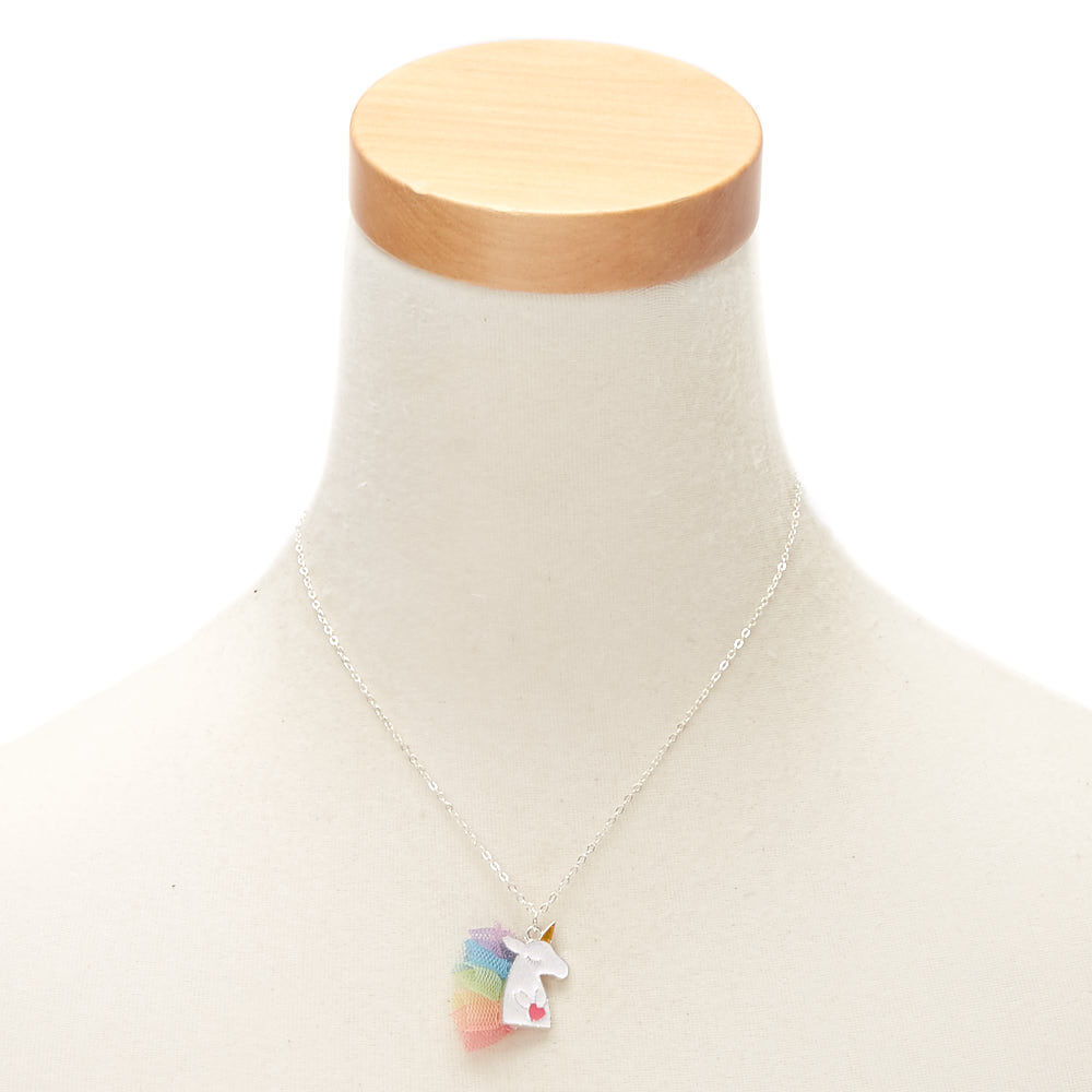 Collier à pendentif crinière de licorne arc-en-ciel du Claire's Club,