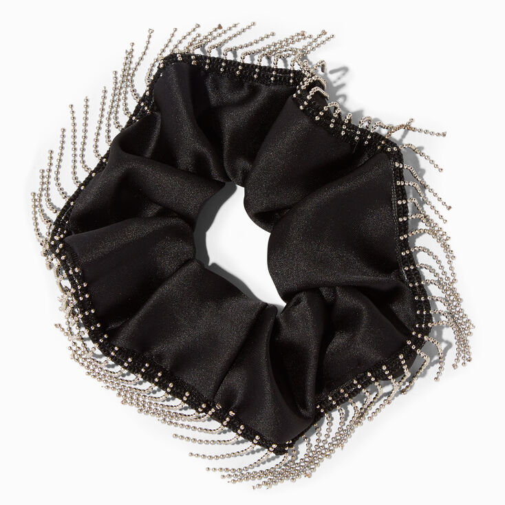 Chain Fringe Black Hair Scrunchie | Claire's US