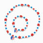 Patriotic Red, White, &amp; Blue Beaded Jewelry Set - 2 Pack,