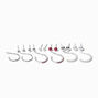Lot de boucles d&#39;oreilles empilables clous de strass et anneau rose et perle d&#39;imitation - Lot de 9,