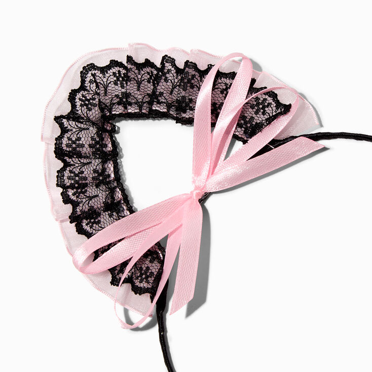 Black Lace Cat Ears Headband,