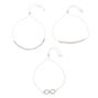 Silver Rhinestone Infinity Adjustable Bracelets - 3 Pack,