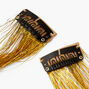 Tinsel Faux Hair Clip In Extensions - Gold, 2 Pack,