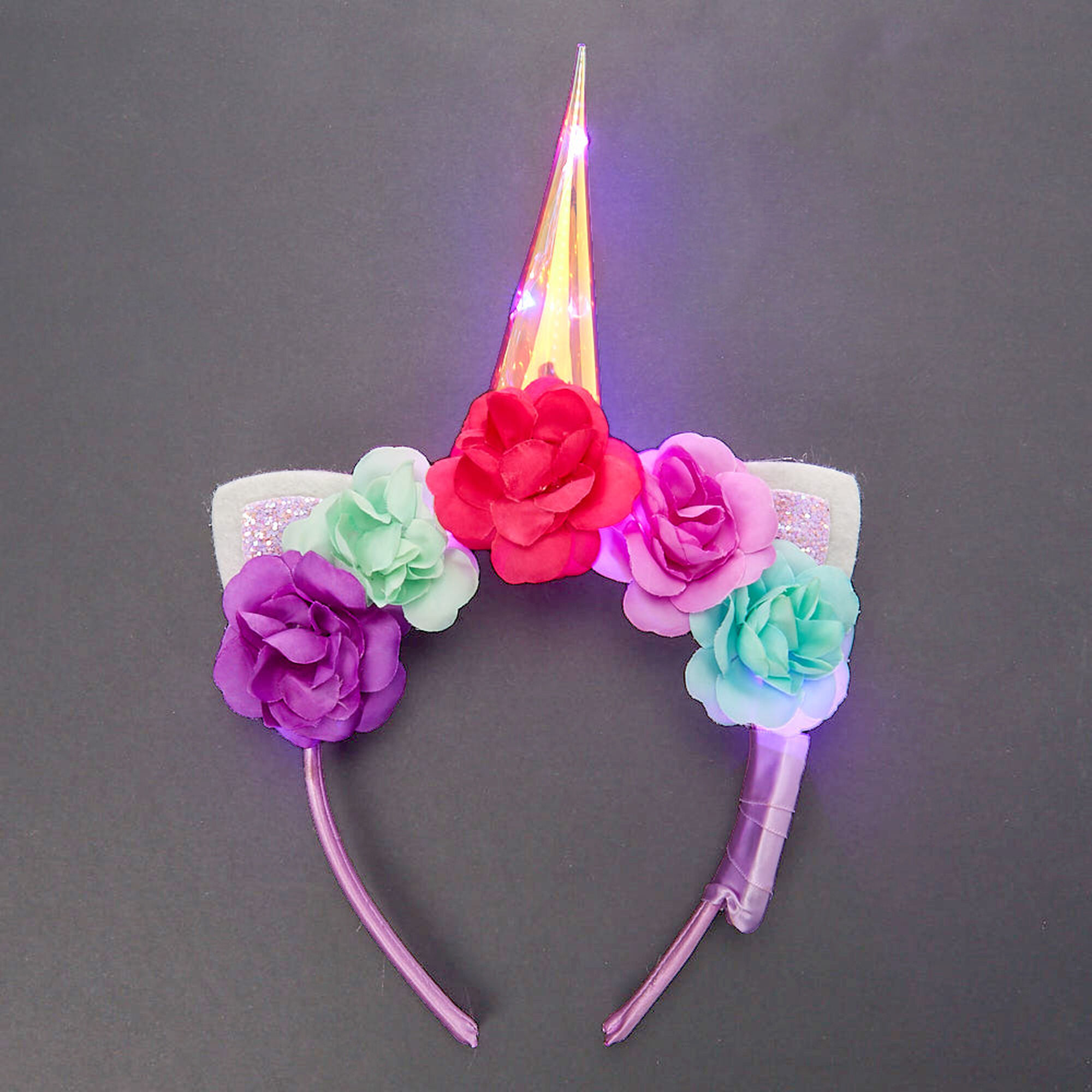 Light Up Unicorn Headband Purple Claire S Us