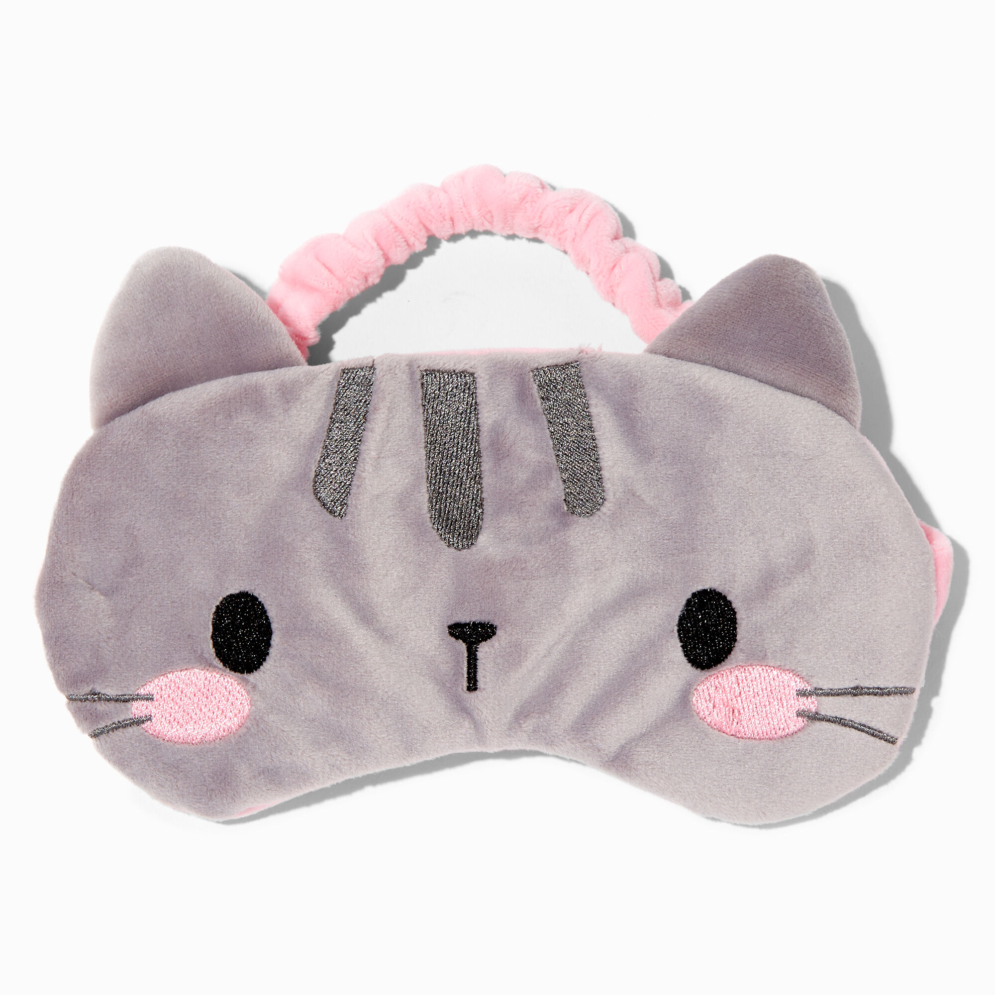 View Claires Cat Plush Sleeping Mask Gray information
