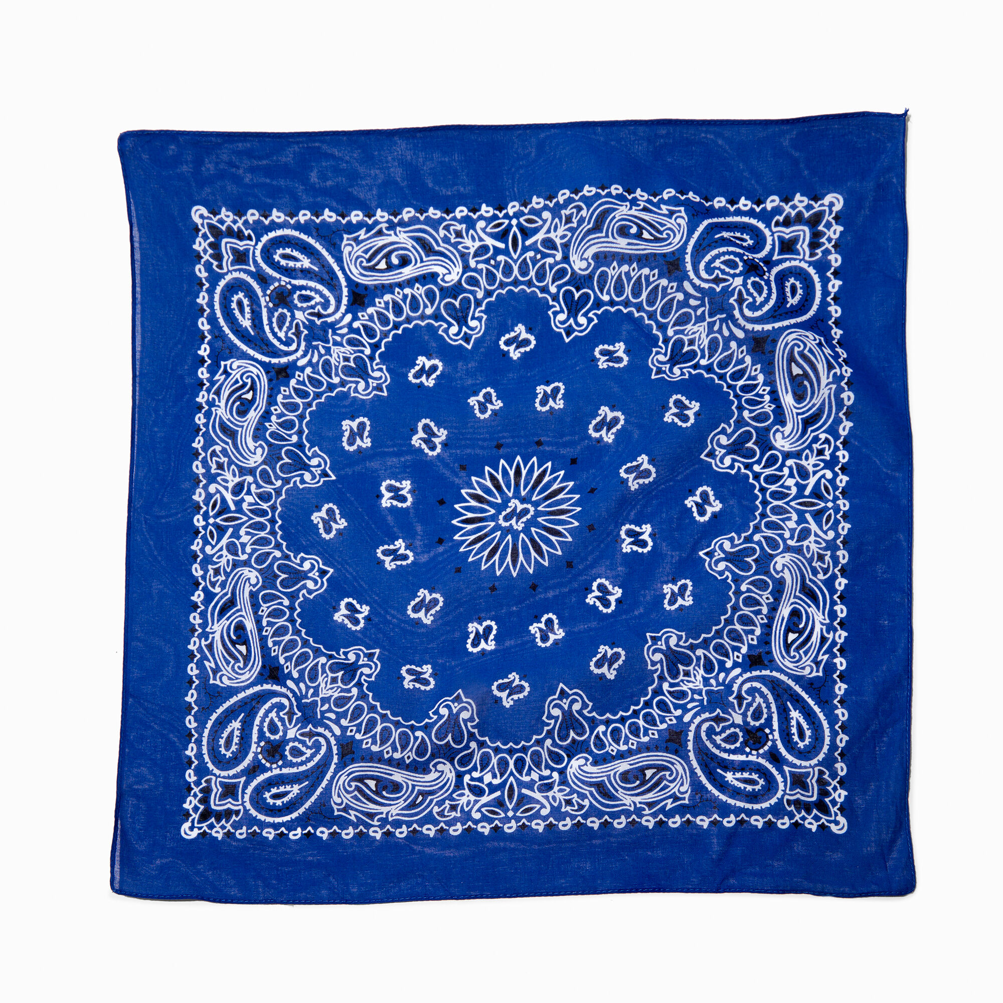 Bandeau style bandana cachemire bleu,