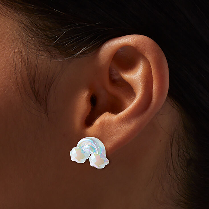 Holographic Rainbow Stud Earrings,