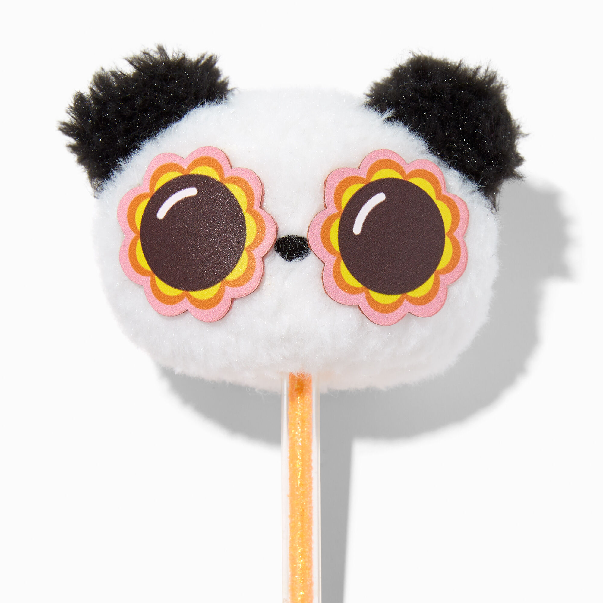 Stylo à pompon panda lunettes de soleil duveteux,