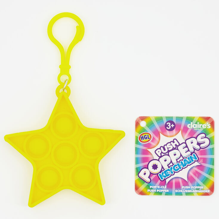 Neon Push Poppers Fidget Toy Keyring &ndash; Styles May Vary,