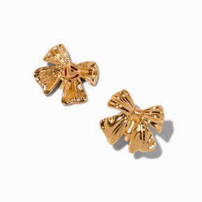 Gold-tone Bow Clip-On Earrings,