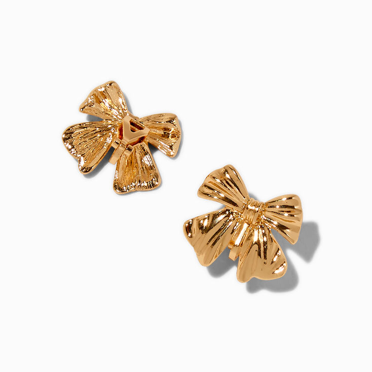 Gold-tone Bow Clip-On Earrings,