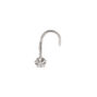 20G Silver-tone Stainless Steel Cubic Zirconia Star Nose Stud,