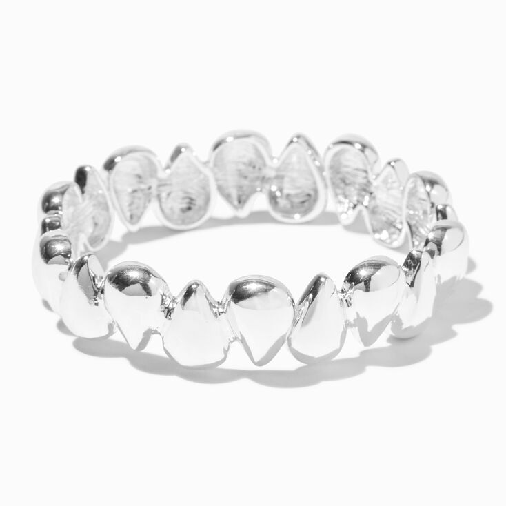 Silver-tone Teardrop Stretch Bracelet ,