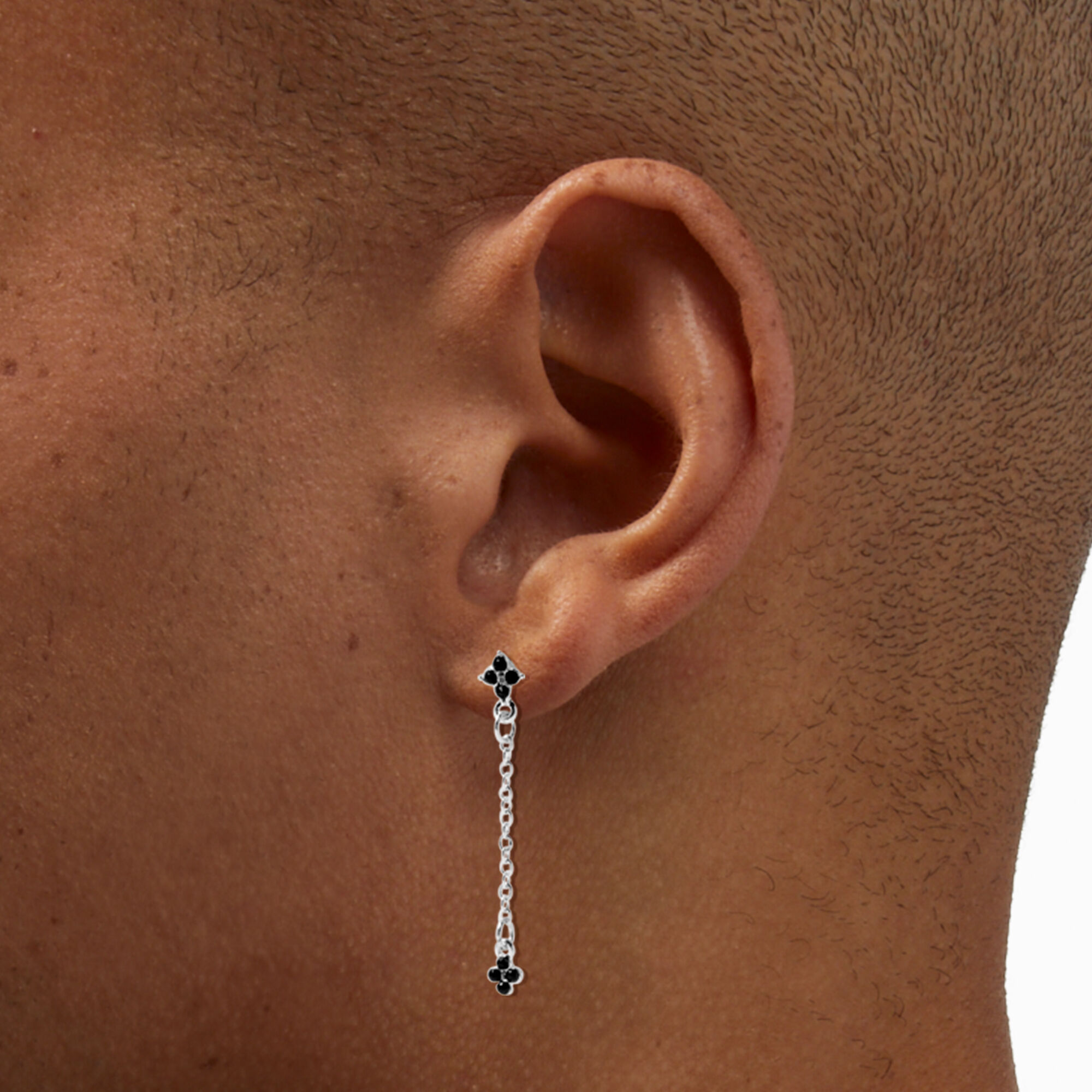 Black Enamel Silver Stud Earrings 9 Pack Claire s US