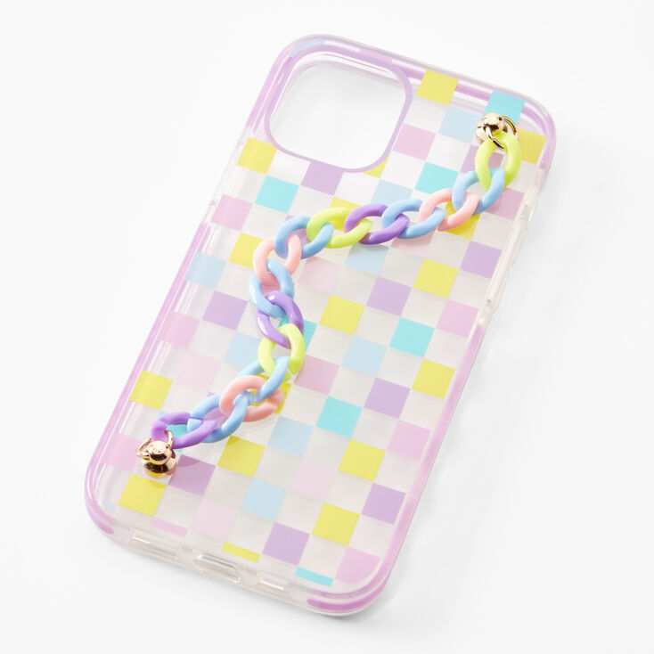 Pastel Checkered Strap Phone Case - Fits iPhone&reg; 12/12 Pro,