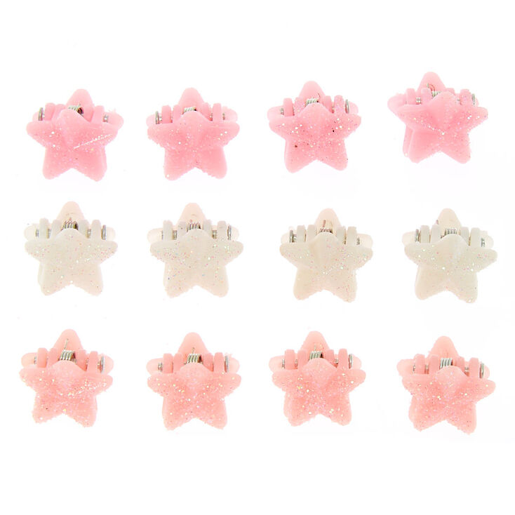 Claire&#39;s Club Glitter Star Hair Claw Clips - 12 Pack,