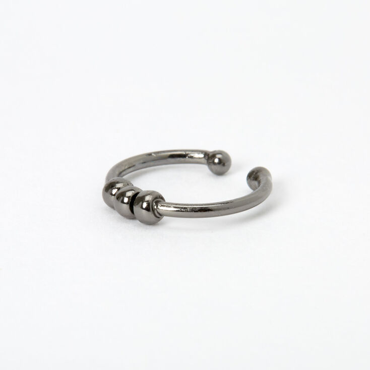 Hematite Beaded Faux Nose Ring,