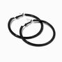 Black Rhinestone 50MM Hoop Earrings,